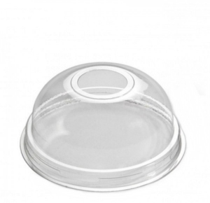 rPET Dom Lid  90mm with hole for paper cups 100 pieces