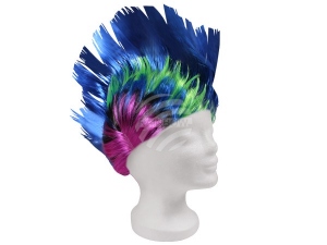 Wig Iroquois Hairstyle dark blue/multicolor
