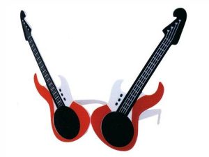 Party Glasses Funglasses Guitar red