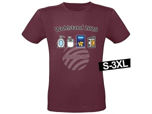 Motif T-shirt burgundy model Shirt-003b