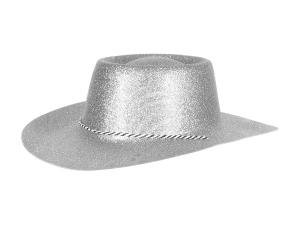 Cowboy hat glittering silver