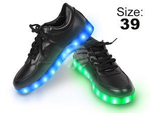 LED Shoes color black Size 39