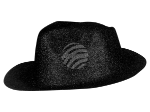 Trilby hat glittering black