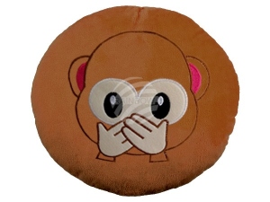 Pillow Emoticon Emoji-Con Monkeys say nothing