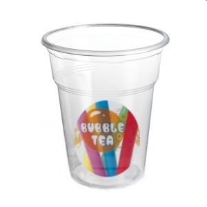 Vaso de bebida  Bubble Tea transparente 500ml con logo