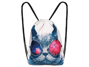 Rucksack Tasche Turnbeutel Katze mit Brille