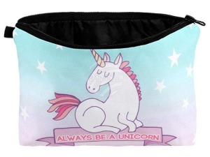Bolsa de maquillaje con motivo Unicornio y Always be a unicorn