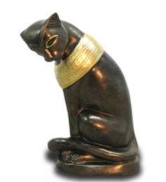 Egyptian Cat bronze gold 42 cm