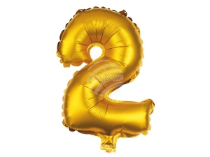 Foil balloon helium balloon gold number 2