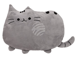 Emoticon pillow cat gray