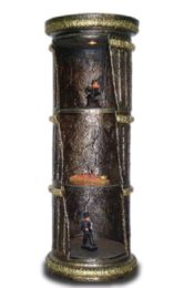 gyptische Sulenvitrine schwarz 157 cm