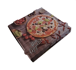 Pizza box 33x33x4cm Bon Appetit