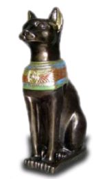 Egyptian Cat bronze gold 74 cm