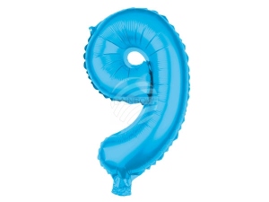 Foil balloon helium balloon turquoise number 9