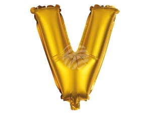 Folienballon Helium Ballon gold Buchstabe V