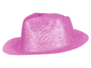 Trilby hat glittering pink