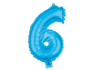 Foil balloon helium balloon turquoise number 6