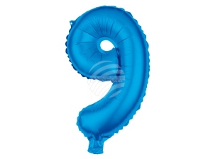 Folienballon Helium Ballon hellblau Zahl 9