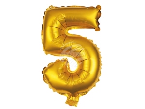 Foil balloon helium balloon gold number 5