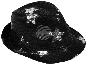 Trilby hat with stars black