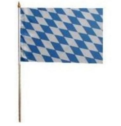 Flag at wood staff Bavaria lozenge