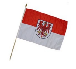 Flag at wood staff Brandenburg