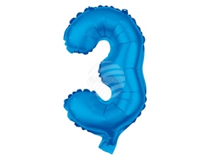 Folienballon Helium Ballon hellblau Zahl 3