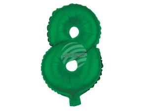 Foil balloon helium balloon green number 8