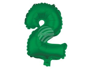 Foil balloon helium balloon green number 2