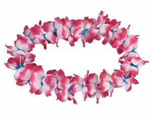 Hawaii chains flower necklace Maxi blue white pink