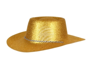 Cowboyhut glitzernd gold
