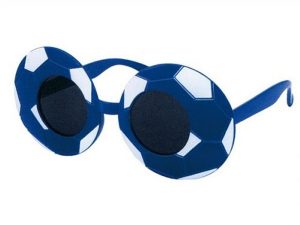 Brille Partybrille Funbrille Fuball blau weiss