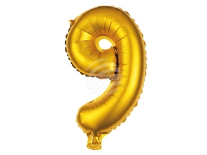 Folienballon Helium Ballon gold Zahl 9