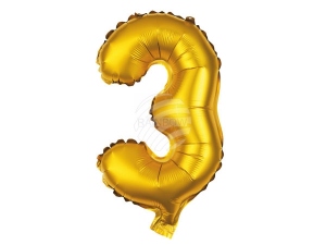 Foil balloon helium balloon gold number 3