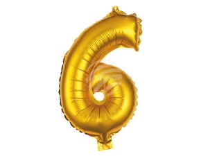Foil balloon helium balloon gold number 6