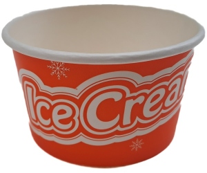 Taza para helado vasos de papel para postre helado naranja 230ml