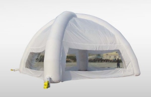 Dome-Zelt mit Seitenwnden weiss 6x6 m
