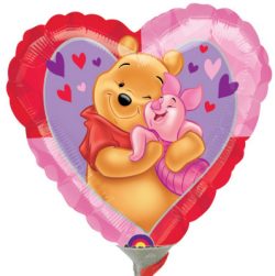 Foil balloon heart Pooh with Pig