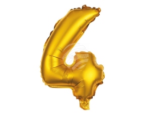 Folienballon Helium Ballon gold Zahl 4