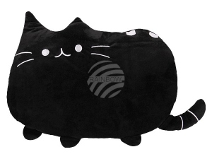 Emoticon Kissen Katze schwarz