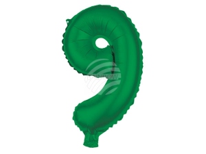 Foil balloon helium balloon green number 9