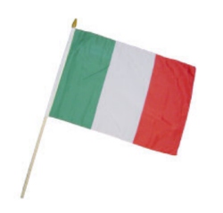 Flag at wood staff Italy