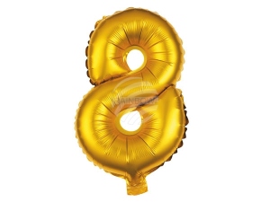 Folienballon Helium Ballon gold Zahl 8