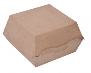 Burger box papel kraft, interior PE, 11x11x8,5cm 100 piezas