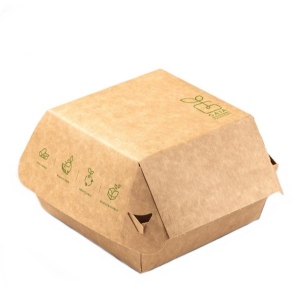 Burger Box lnea verde sin plstico 11x11x8,5cm 100 piezas