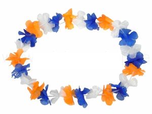 Hawaii chains flower necklace classic blue white orange