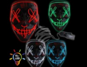 LED Masken Gruselmasken zugenhtes Gesicht MAS-MIX30
