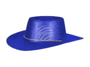 Cowboy hat glittering blue