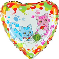 Foil balloon Heart 2 cats