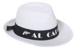Kapelusz Al Capone bialy